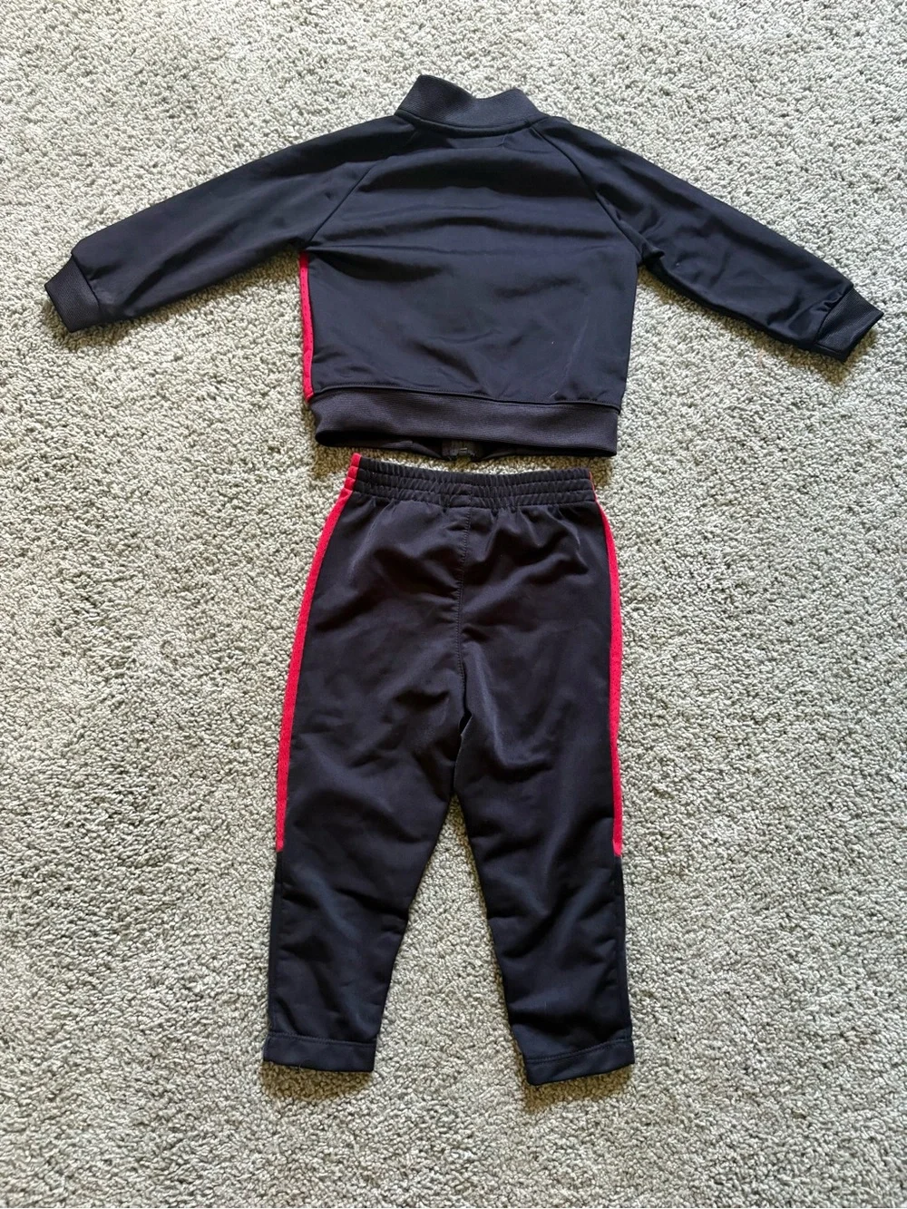 Jordan Track Suit Baby Size 18 Months Black Red 2 Piece Full Zip Jacket Pants